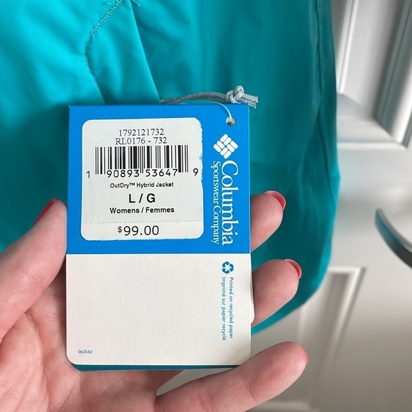 NWT Columbia Women’s Teal & Gray Outdry Extreme Hybrid Jacket - Size Large - Picture 3 of 10